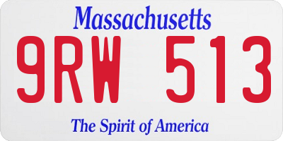 MA license plate 9RW513