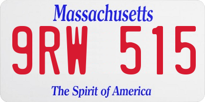 MA license plate 9RW515