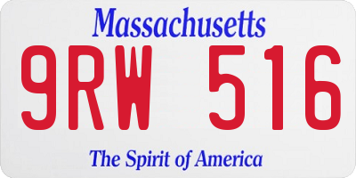 MA license plate 9RW516