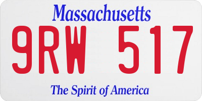 MA license plate 9RW517