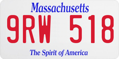 MA license plate 9RW518