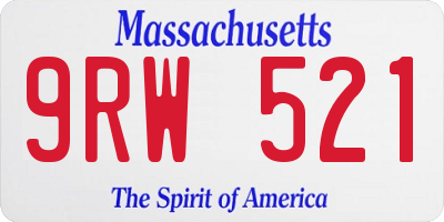 MA license plate 9RW521