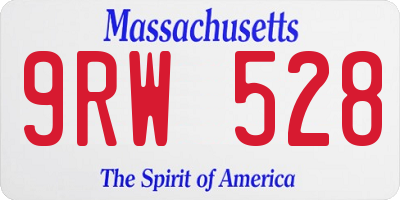 MA license plate 9RW528