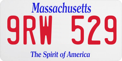 MA license plate 9RW529
