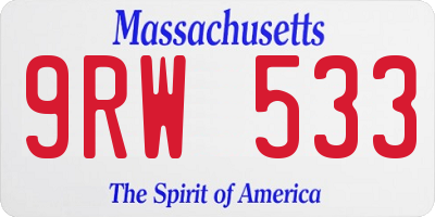 MA license plate 9RW533