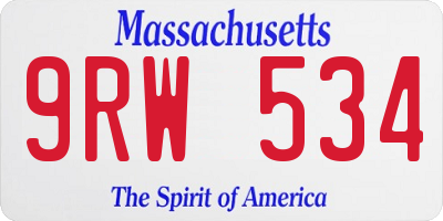 MA license plate 9RW534