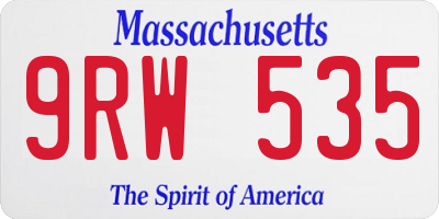 MA license plate 9RW535