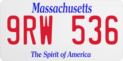 MA license plate 9RW536