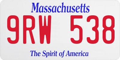 MA license plate 9RW538