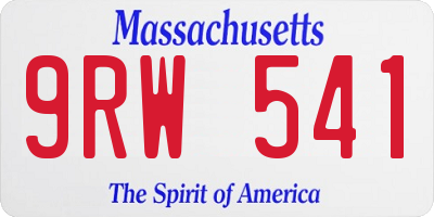 MA license plate 9RW541