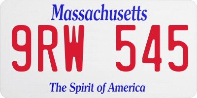 MA license plate 9RW545
