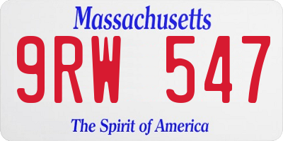MA license plate 9RW547