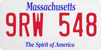 MA license plate 9RW548