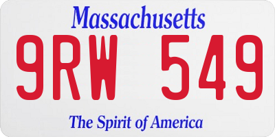 MA license plate 9RW549