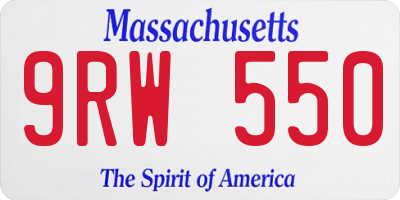 MA license plate 9RW550