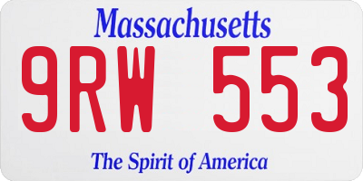 MA license plate 9RW553