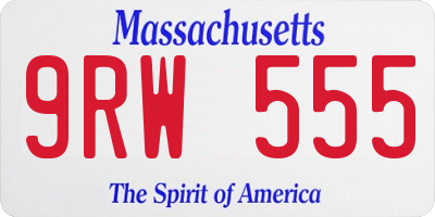 MA license plate 9RW555