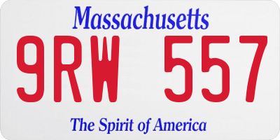 MA license plate 9RW557