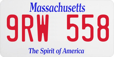 MA license plate 9RW558