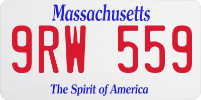 MA license plate 9RW559