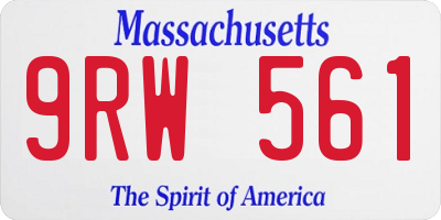 MA license plate 9RW561
