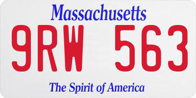 MA license plate 9RW563