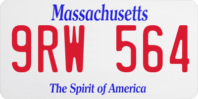 MA license plate 9RW564