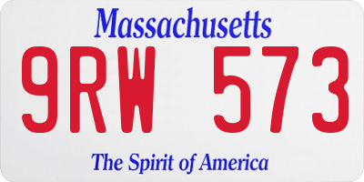 MA license plate 9RW573