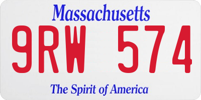 MA license plate 9RW574
