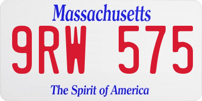MA license plate 9RW575