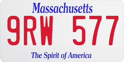 MA license plate 9RW577
