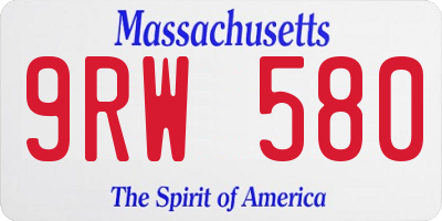 MA license plate 9RW580