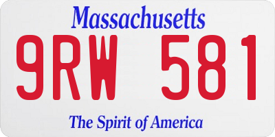 MA license plate 9RW581