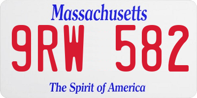 MA license plate 9RW582