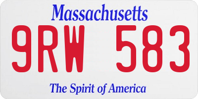 MA license plate 9RW583