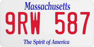 MA license plate 9RW587