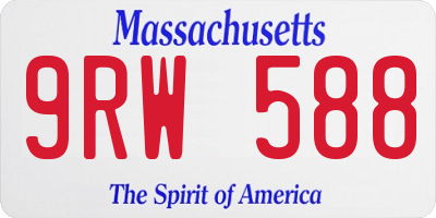 MA license plate 9RW588