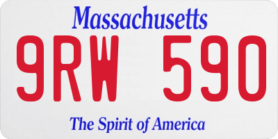 MA license plate 9RW590