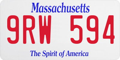 MA license plate 9RW594