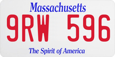 MA license plate 9RW596