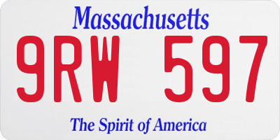 MA license plate 9RW597