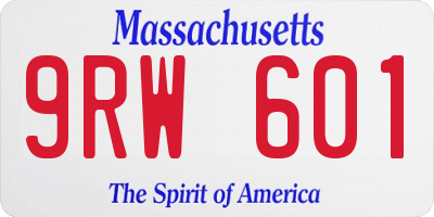 MA license plate 9RW601