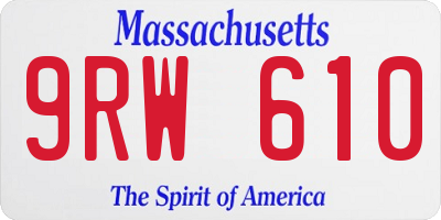 MA license plate 9RW610
