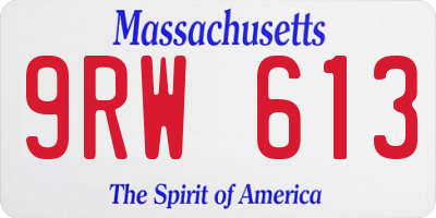 MA license plate 9RW613
