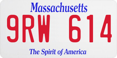 MA license plate 9RW614
