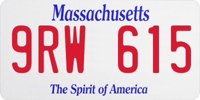 MA license plate 9RW615