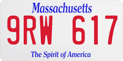 MA license plate 9RW617