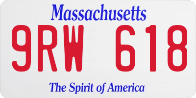 MA license plate 9RW618