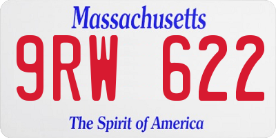 MA license plate 9RW622