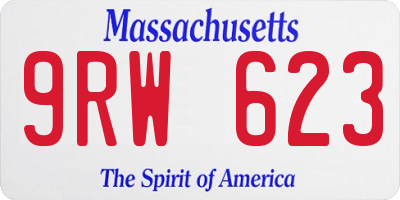 MA license plate 9RW623